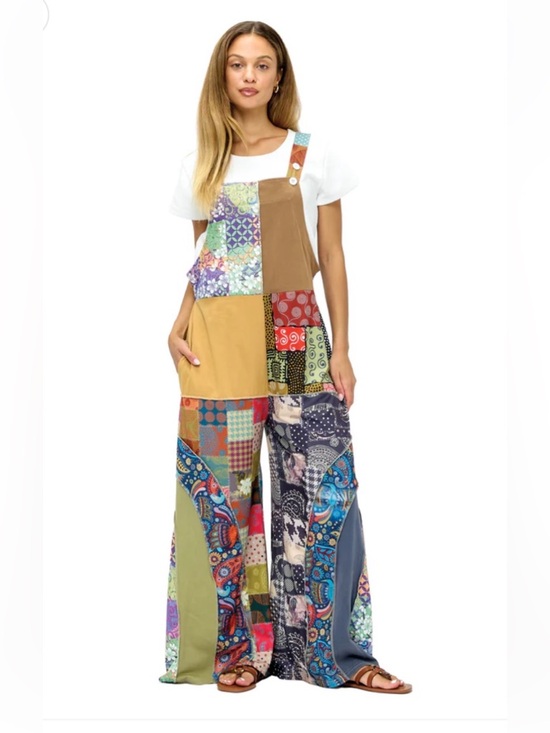 Yak N Yeti Pants - Colorful Boho Patchwork Overalls